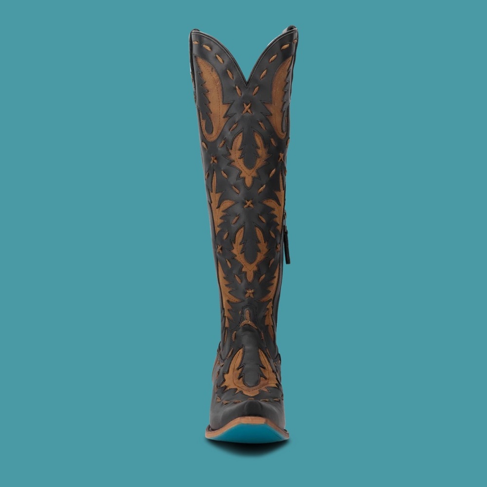 Lane reverie brown and black knee high corset back boots 7.5 - Picture 8 of 17